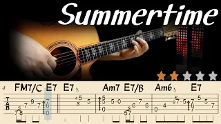 🔴SummertimeㅣJazz Fingerstyle Guitar TutorialㅣEasy Fingerstyle GuitarㅣJazz Chord MelodyㅣTabs & Lyrics