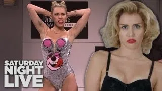 Miley Cyrus SNL Recap: Monologue, Sex Tape, VMA's, Scarlett Johansson, 50 Shades of Grey