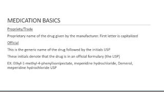 Pharmacology Review for ALS Providers Lectture