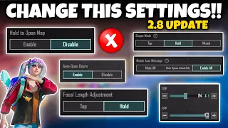 CHANGE THESE SETTINGS NOW AFTER 2.8 UPDATE IN BGMI🔥(Tips/Tricks) Mew2.