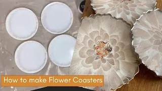 How to make Flower Coasters - The Bloom Technique Resin Art Full Tutorial