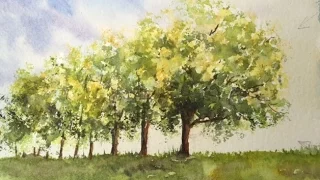 Группа Деревьев акварелью очень легко.Group of Trees , very easy in watercolor