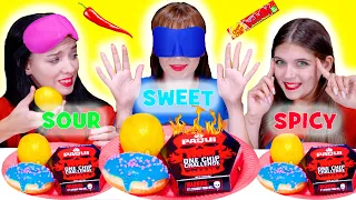 ASMR Sweet, Sour and Spicy Eating With Closed Eyes By LiLiBu