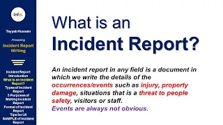 What is an Incident Report? Detailed Lecture for University Students and Professionals