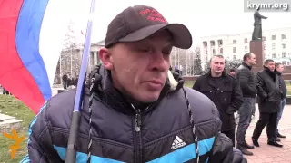 Крымскотатарский митинг в поддержку Путина