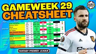 FPL GAMEWEEK 29 CHEATSHEET PREVIEW & Team Selection Guide | Fantasy Premier League