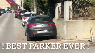 Parking on sidewalks is the best - keeps car traffic moving