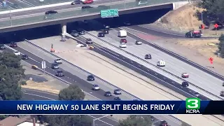 Another Highway 50 lane split in Sacramento begins Friday