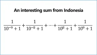 Can you solve this tricky sum from Indonesia?