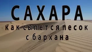 Сахара. Как сыпется песок с бархана