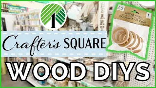 🌟YOU Won't BELIEVE what I did with these WOOD ITEMS  |  CRAFTER"S SQUARE Dollar Tree DIYS