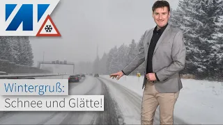 Schneewarnung! Wintereinbruch bringt Schnee und Schneematsch. Im Bergland gibt's Behinderungen!