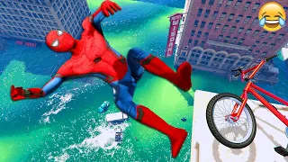 GTA 5 Spider-Man Bike Ragdolls: Epic Fails and Funny Moments Ep.5