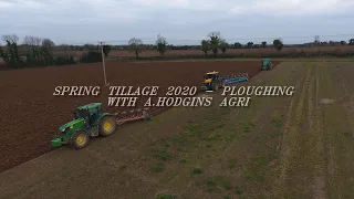 A DEERE Sandwich - Spring Tillage 2020 - Ploughing With A.Hodgins Agri (HD)