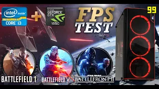 i3 9100F + GTX 1650 SUPER (BF1, BF5, STAR WARS BF II) FPS TEST 1080p ZEVS PC12520U