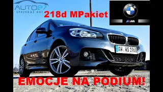 #AUTO27 - SPRZEDANY -TEST- BMW 218d Active Tourer. M Pakiet. 150KM. Zachwyca DEATALAMI. Jedyny w PL