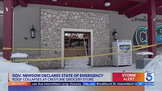 Roof collapses under weight of snow at Crestline grocery store