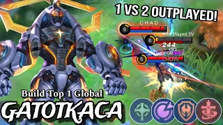 Gatotkaca 1 vs 2 Outplayed - Exp Lane Gameplay - Gatotkaca Best Build MLBB