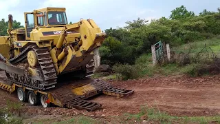 MAQUINARIA PESADA (2020)// BAJANDO TRACTOR D9L(BULLDOZER)//LOW BOY// LOWERING HEAVY MACHINERY//