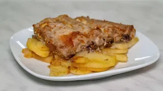Ребра свиные в маринаде запекаем в духовке с картошкой