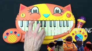 HOW TO PLAY EMERGENCY MEETING - AMONG US SONG BY RANDOM ENCOUNTERS ON A CAT PIANO