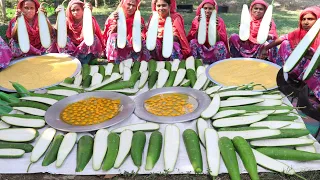 Simple Recipe But Delicious Curry For Villagers - Bottle Gourd, Eggs & Mung Beans Mixed Gravy Curry