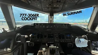[4K] - 777-306ER Cockpit I KLM I Johan Adolf Pengel Itl airport I After Landing I KL713 I RoopramAv