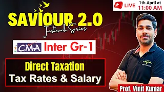 Tax Rates & Salary Complete Revision | Direct Taxation | CMA Inter Gr-1 | By Prof. Vinit Kumar Sir