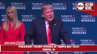 President Trump speaks at event at Tampa Bay Technical HS