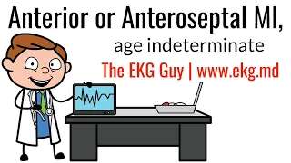 Anterior or Anteroseptal MI (age indeterminate) on EKG / ECG l The EKG Guy - www.ekg.md