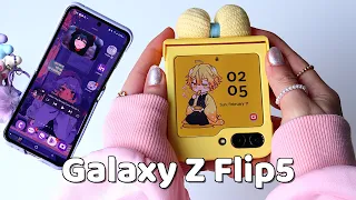 Galaxy Z Flip5 | Aesthetic & cute cases 🤍🌻+ Android customization *One UI 6*