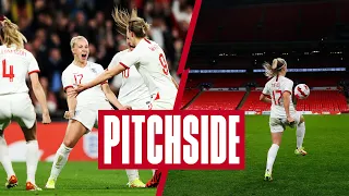 Sound on! 🔉 Hear The Wembley Crowd Roar on The Lionesses 4-0 Win & Beth Mead Hat-trick | Pitchside