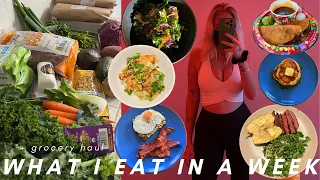 what i eat in a week + grocery haul :) *realistic*