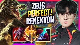 ZEUS PERFECT GAME WITH RENEKTON! - T1 Zeus Plays Renekton TOP vs Yone! | Season 2024