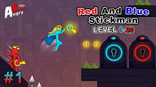 ❤️Red And 💙Blue Stickman - Gameplay #1 Level 1-20 (Android)
