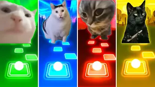 Vibing Cat vs Huh Cat vs Chipi Chipi Chapa Chapa Cat vs Black Cat - Tiles Hop EDM Rush