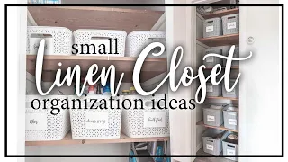 Small LINEN CLOSET Organization Ideas on a BUDGET | Organizing Cleaning Closet | Best Storage Tips