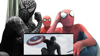 WHAT IF SPIDERMAN with BLACK SUIT Bully Maguire vs IRON MAN vs CAPTAIN AMERICA in CIVIL WAR! (REACT)