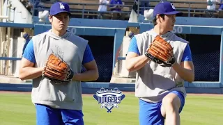 Shohei Ohtani  Throwing at Dodger Stadium, Impersonates Yamamoto, Rehab Program