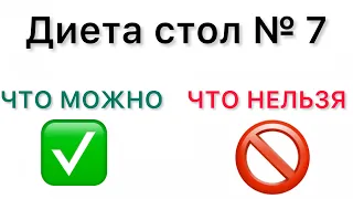 Диета стол №7. Диета при заболеваниях почек. Общие принципы диеты/Запрещённые и разрешённые продукты