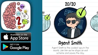 BRAIN TEST 2 - Agent Smith All Levels 1 - 20 Gameplay Walkthrough (Android, ios)