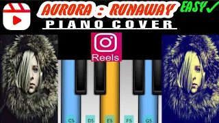 Aurora : Runaway Trending Reels Piano Cover | with NOTES | EASY Keyboard Tutorial ✓