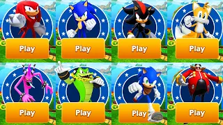 Sonic Dash - All Characters Unlocked - Sonic Shadow Knuckles Tails vs All Bosses Zazz Dr.Eggman