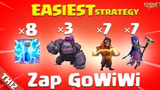 EASIEST STRATEGY at TH12 !! GoWiWi • Zap GoWiWi (Clash of Clans)