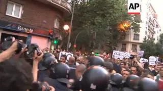 Madrid police clash with austerity protesters