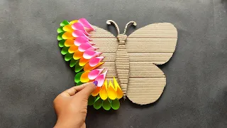 Butterfly wall decoration idea||Unique wall hanging craft||cardboard craft