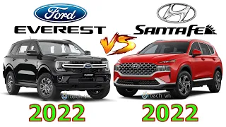 So sánh Chi tiết Ford Everest 2023 2022 và Hyundai Santafe 2022 [NEW]