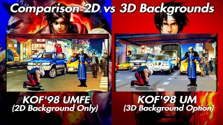 KOF'98 UMFE vs UM Backgrounds (2D vs 3D)