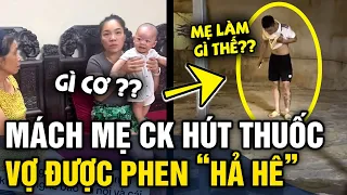 Thấy chồng 'TRỐN RA SÂN' hút thuốc, vợ đi MÁCH MẸ CHỒNG xử lý không một động tác thừa | Tin 3 Phút