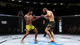 Khamzat Chimaev KNOCKS OUT Gilbert Burns - UFC 4